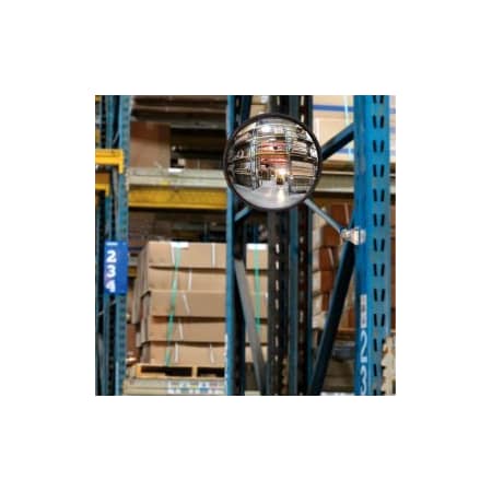 Vision Metalizers Round Glass Convex Mirror Indoor 12 Dia. 160 Degree Viewing Angle GIC 1200